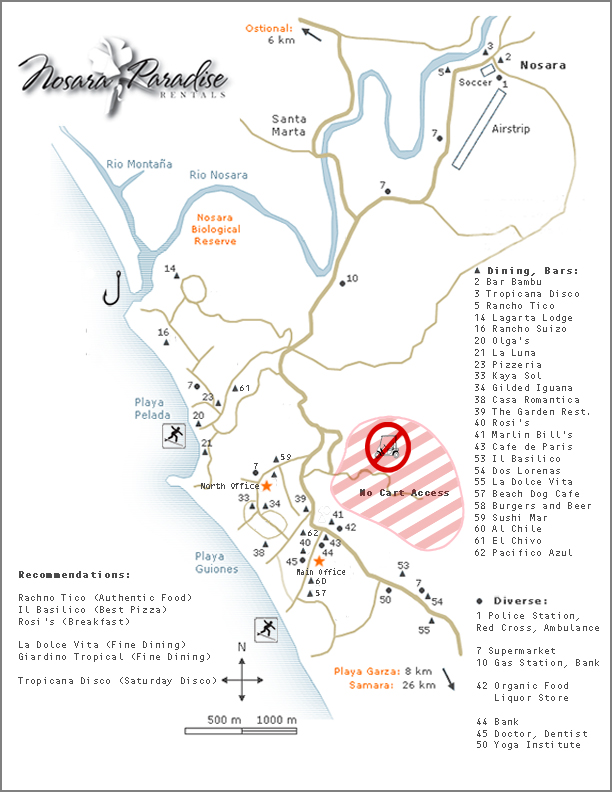 Nosara Area Map